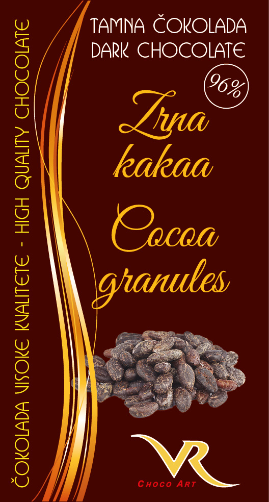 Čokolada bez saharoze obična 96% kakao i kava
